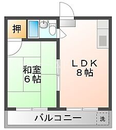 シティハイツ中町 1Kの間取図画像