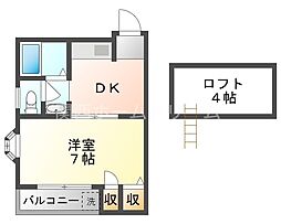 メゾンアビニョン 1DKの間取図画像