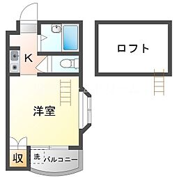 クレセント守口 1Kの間取図画像