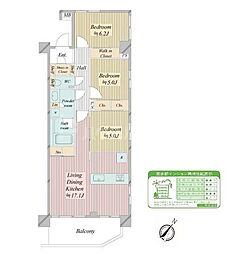 Ｎ−ｓｔａｇｅ船堀 2階3LDKの間取り
