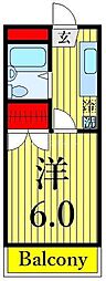 プライムホームズ132 2階1Kの間取り