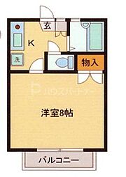 ユーツーハイム 1階1Kの間取り