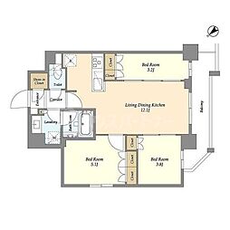 グランカーサ瑞江 2階3LDKの間取り