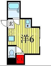 ネオス葛西 1階ワンルームの間取り