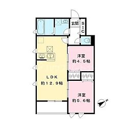 Ｃａｓａ　Ｃｏｍｆｏｒｔ　カーサコンフォート 1階2LDKの間取り