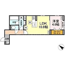 (仮称)D-ROOM南篠崎町 1階1LDKの間取り