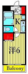 エストランゼ 5階1Kの間取り