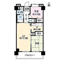 コーポレート船堀 7階2LDKの間取り