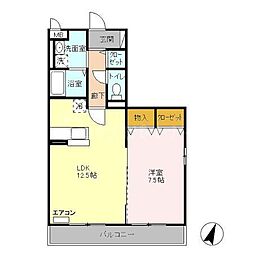 コンフォール瑞江III 1階1LDKの間取り