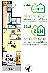 ディーアヴニール 2階1LDKの間取り