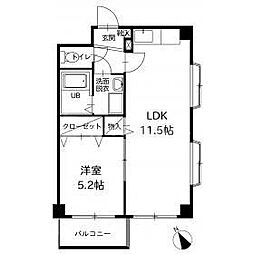 マーシュミズエ 1階1LDKの間取り