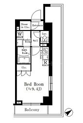 セレサ市川行徳 2階ワンルームの間取り
