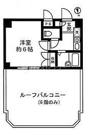 アセンズシティ2 6階1Kの間取り