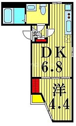 ホライゾン3 5階1DKの間取り