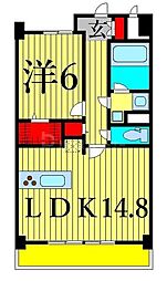 クロシェット 1階1LDKの間取り