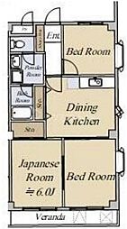 ＳＫ小松川マンション 3階3DKの間取り