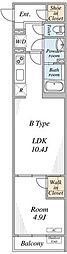 リブリ・ゆうやVI 1LDKの間取図画像