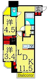 コンフォリア中葛西 2LDKの間取図画像