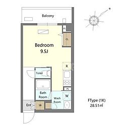 Alivis浦安 ワンルームの間取図画像