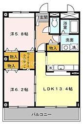ヴェルドミールカシマ 2LDKの間取図画像