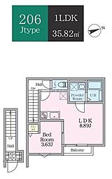 エトワールヴァリ プレリュード 1LDKの間取図画像