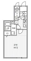 THE PALMS大島 1Kの間取図画像