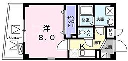 シテセレスト東砂 1Kの間取図画像