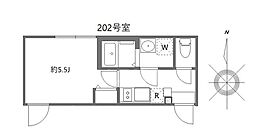 ハーモニーテラス上篠崎II 1Kの間取図画像