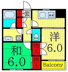 ラメゾン2 2Kの間取図画像