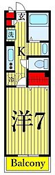 ボンリジェール 1Kの間取図画像