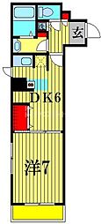 キャメルコート・Y 1DKの間取図画像