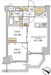 リビオメゾン南砂町 2LDKの間取図画像