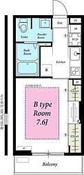リブリ・Rose 1Kの間取図画像