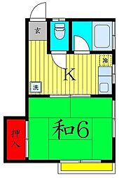 丸永コーポ 1Kの間取図画像