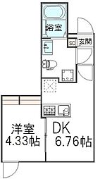 (仮)中葛西新築計画 1DKの間取図画像
