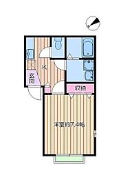 メゾングリシーナ 1Kの間取図画像