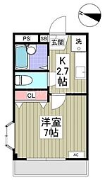 トーク・アボリザ 1Kの間取図画像
