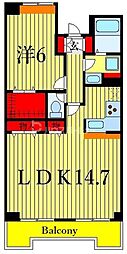 ベルウッド一之江 1LDKの間取図画像