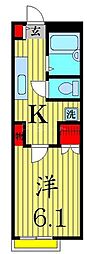 クレアーレ瑞江6 1Kの間取図画像