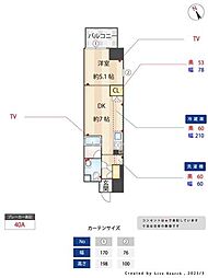 Alivis西葛西norte 1DKの間取図画像