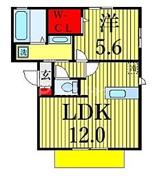 E1レジデンスB 1LDKの間取図画像