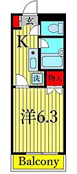 ノーリーズン船堀 1Kの間取図画像