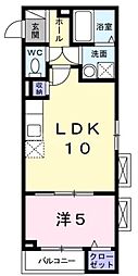 サン・テラス 1LDKの間取図画像