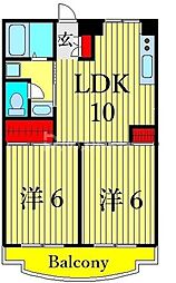 アメニティビラ 2LDKの間取図画像