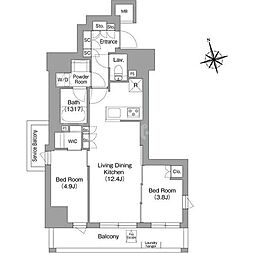 コンフォリア・リヴ西葛西三丁目 2LDKの間取図画像