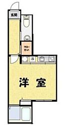 エスパス　ラフィネ 1階ワンルームの間取り