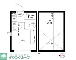 ハーモニーテラス上高井戸III 2階ワンルームの間取り