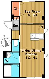 ラシーネ南阿佐ヶ谷 1階1LDKの間取り