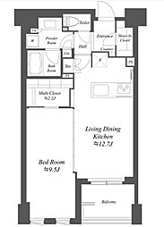 プライマル練馬豊島園 4階1LDKの間取り