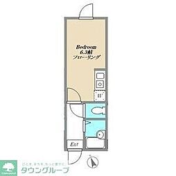 サザンロード西荻窪 1階ワンルームの間取り